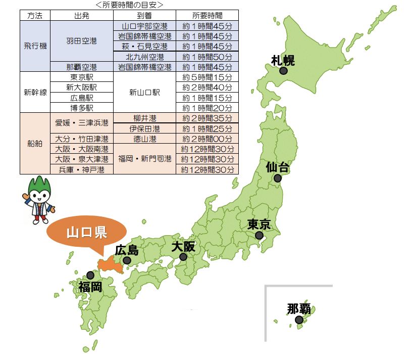 山口県の位置図